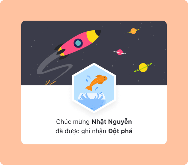 Lãnh đạo tạo bài viết Ghi nhận để tuyên dương những thành viên có kết quả xuất sắc trong tháng/ quý/ năm…