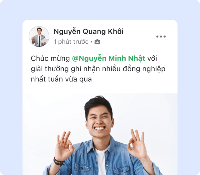 Tạo các hoạt động thi đua, minigame như chia sẻ khoảnh khắc work from home trên Nhóm chung, hoặc tuần làm việc năng suất của từng bộ phận… để lan tỏa giá trị, tinh thần cống hiến cho đội ngũ.