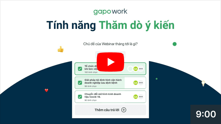 Tính năng Thăm dò ý kiến trên GapoWork