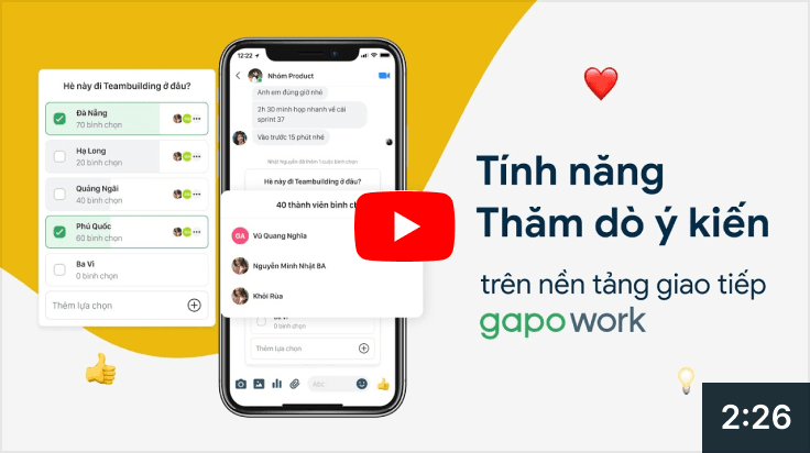 [Hướng dẫn] Tính năng Thăm dò ý kiến trên nền tảng GapoWork