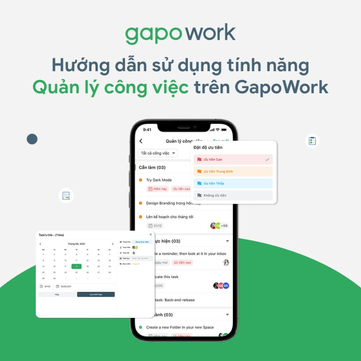 Hướng dẫn sử dụng tính năng Quản lý công việc trên GapoWork