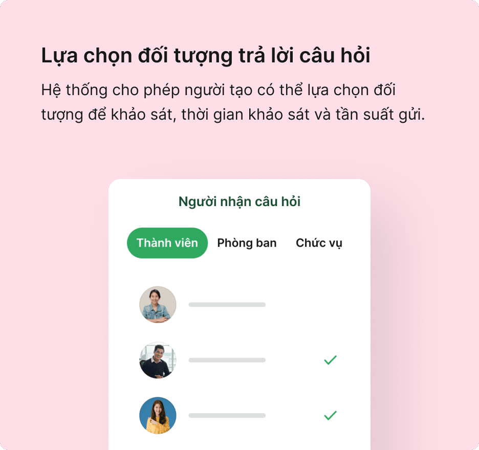Lựa chọn đối tượng trả lời câu hỏi